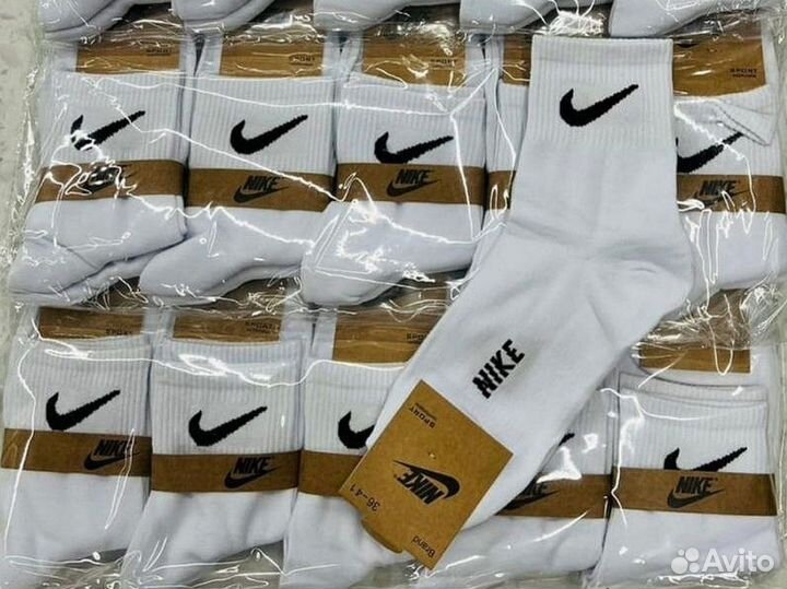 Высокие носки nike белые