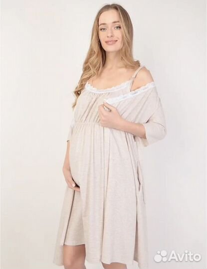 Халат и сорочка для беременных и кормящих Euromama