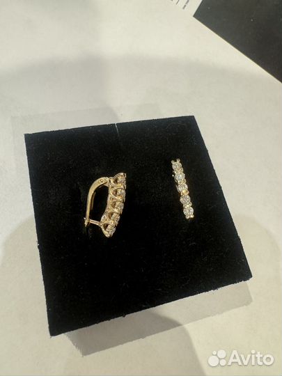 Золотые серьги с бриллиантами дорожка 0,787