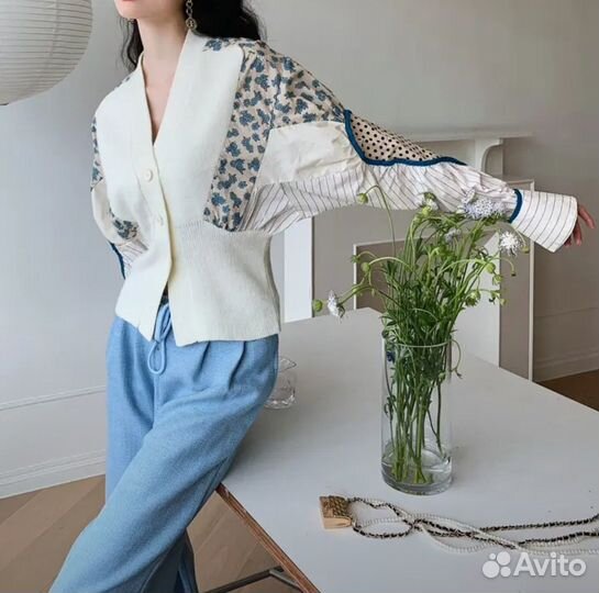 Стильная женская рубашка в стиле печворк