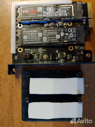 Переходник PCI-e Akasa AK-pccm2P-04 на 2 M2 SSD