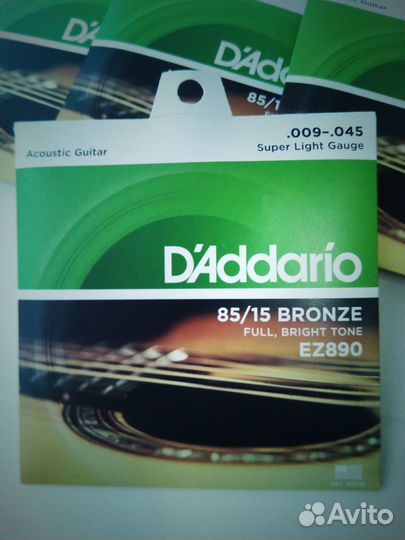 Струны для акустической гитары D'Addario EZ890