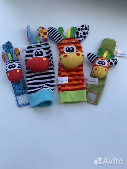 Носки и браслеты погремушки детские