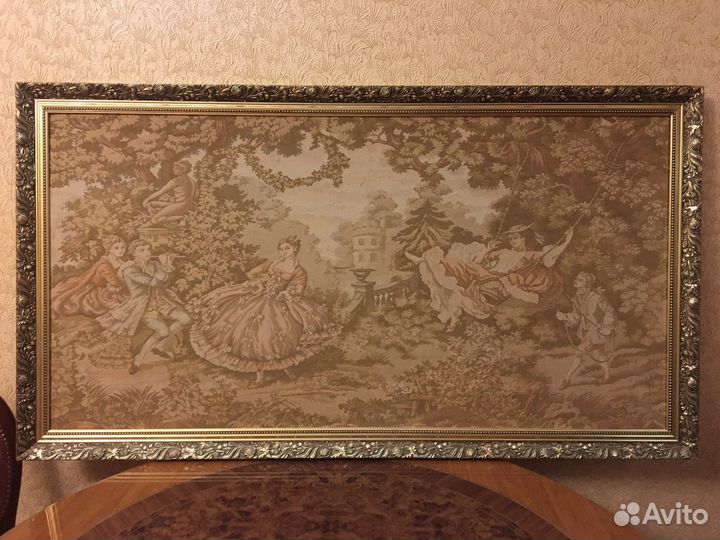 Картина гобелен, Италия, рама натуральное дерево