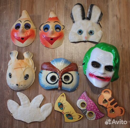 Новогодние маски винтаж для детей СССР раритет