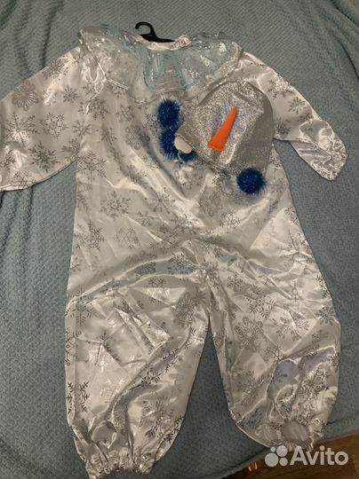 Новогодний костюм снеговика 128