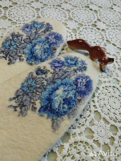 Варежки валяные. Ручная работа