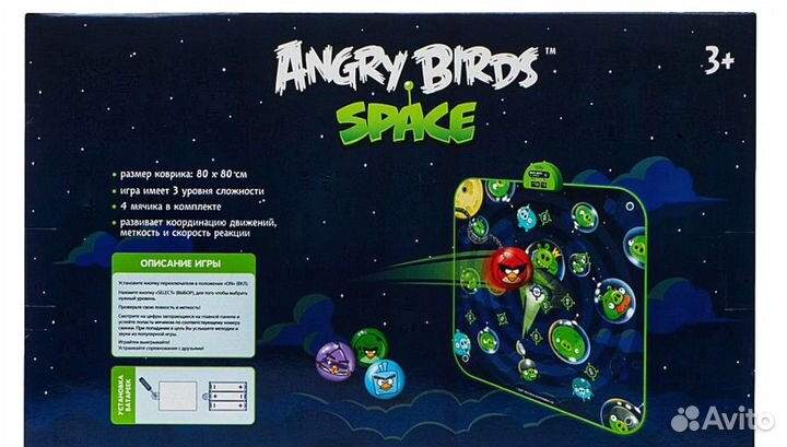 Развивающий музыкальный коврик-дартс Angry birds