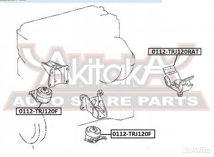 Подушка двигателя Toyota Land Cruiser Prado RZJ120