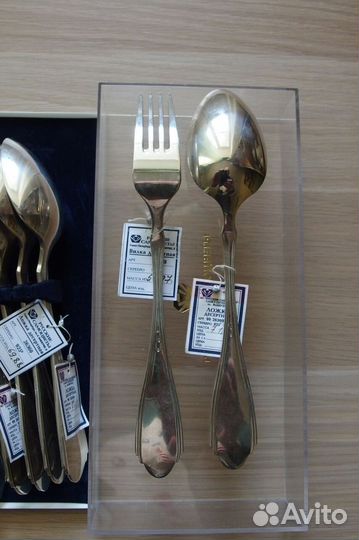 Ложки и вилки столовые по 6 шт, серебро 925 пр