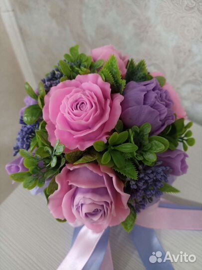 Букет пионов из мыла ручной работы