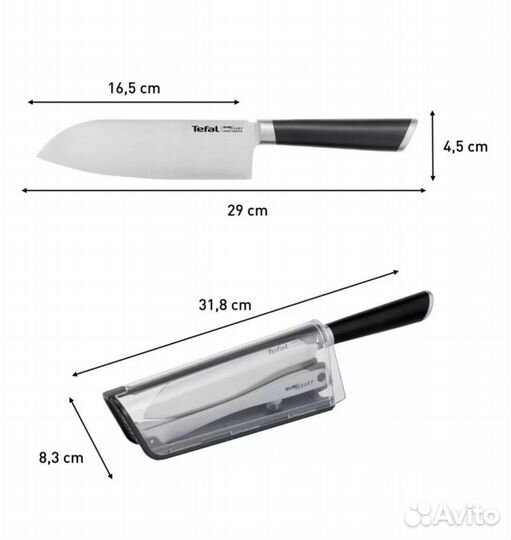 Нож-сантоку 16,5 см Tefal Ever Sharp K2579024