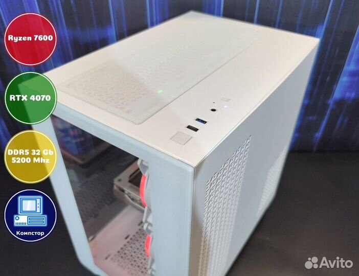 Игровой пк новый AMD7600-RTX4070-32DDR5-MFW620-A620