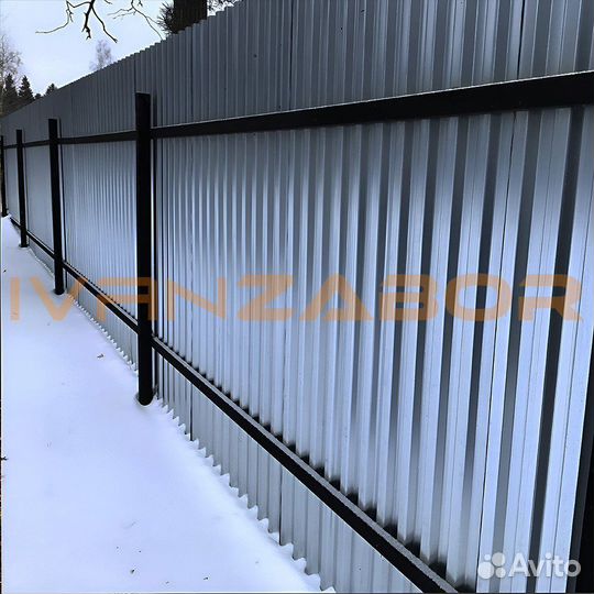 Забор из профнастила оцинкованный в Фурманове