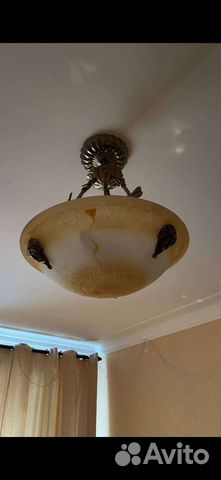 Люстра потолочная бу из толстого стекла