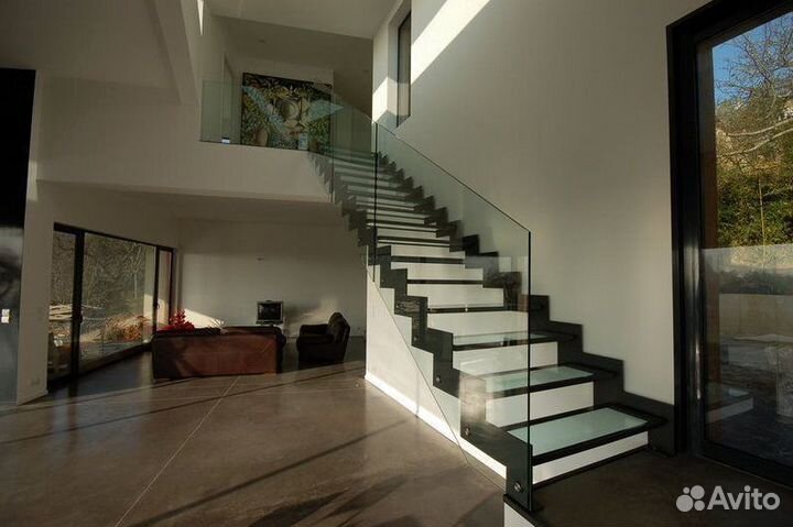 Стеклянные перила для лестниц