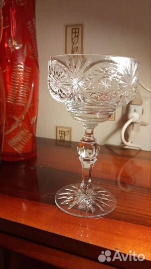 Креманки бокалы на ножках хрустальные СССР гхз