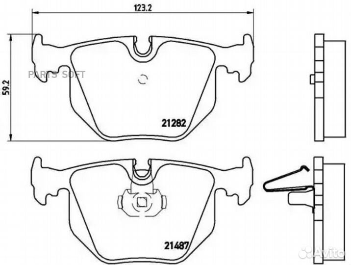 Brembo P06044 Колодки тормозные дисковые задн. BMW