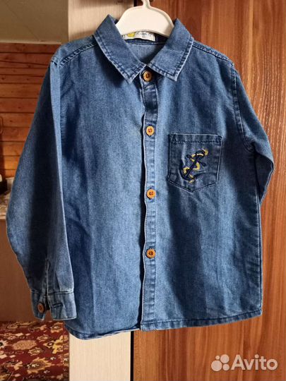 Джинсовая рубашка детская 98см