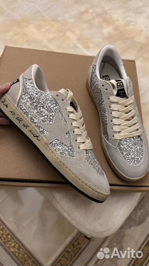 Кеды женские golden goose серебристые 38 маломерят