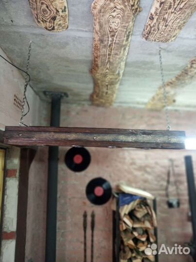 Люстра светильник из дерева (Loft) Лофт для бани