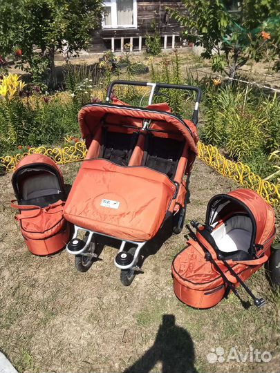 Детская коляска трансформер tfk для двоих