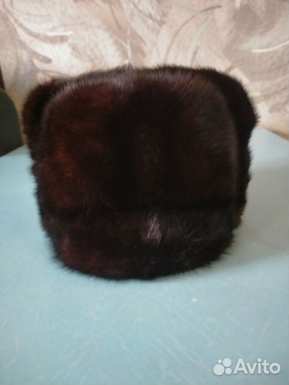 Норковая шапка мужская черная