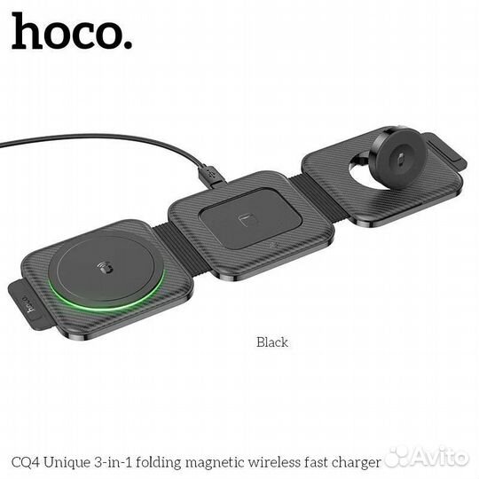 Беспроводное зу hoco CQ4 3in1 15W (Black)
