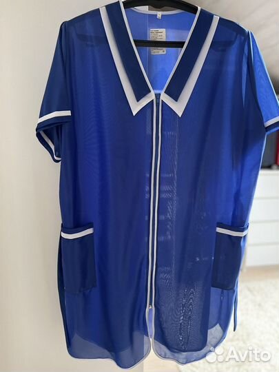 Халат нейлоновый на молнии для сферы обслуживания