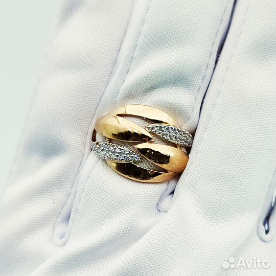 Золотое кольцо с фианитом 16р