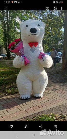 Белый мишка на праздник/панда/ушастик