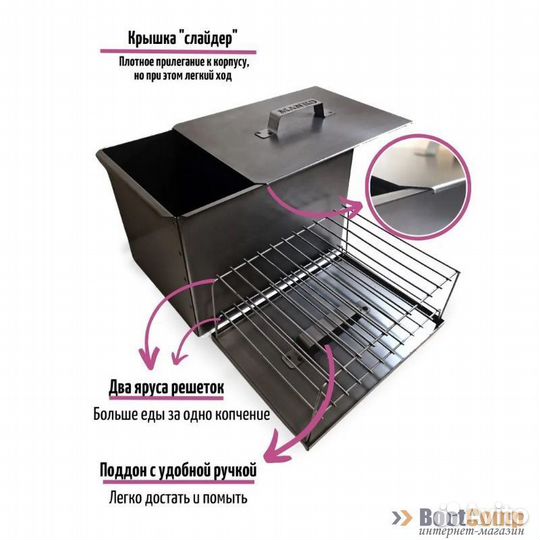 Коптильня Manko двухярусная макси Тип 22 480*280*2