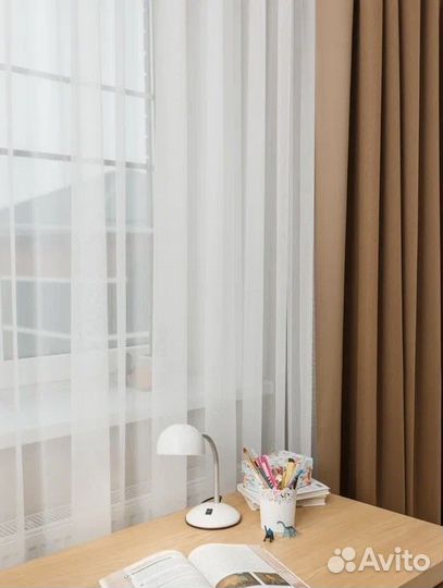 Штора из белой вуали 600х310