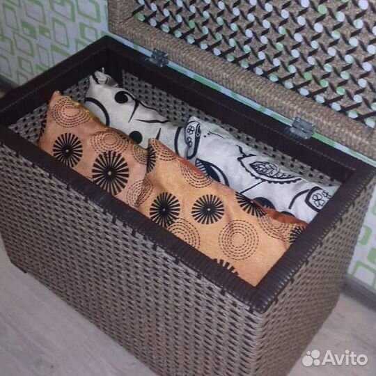 Корзина для белья плетёная (система хранения)