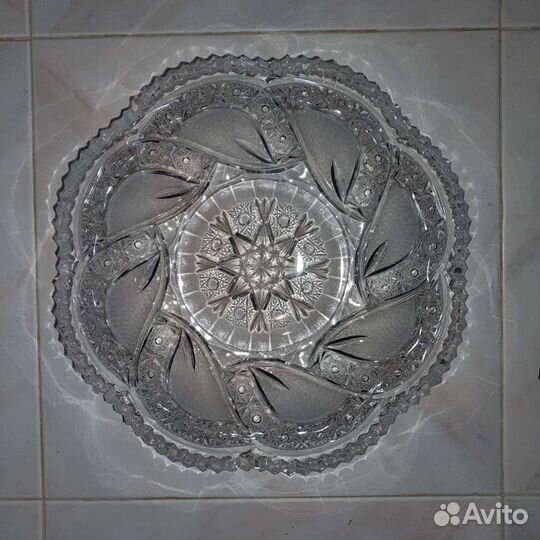 Хрустальная салатница, сахарница, ваза, ладья