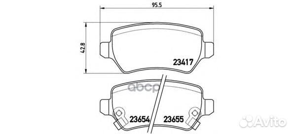 Колодки тормозные дисковые зад P59038 Brembo