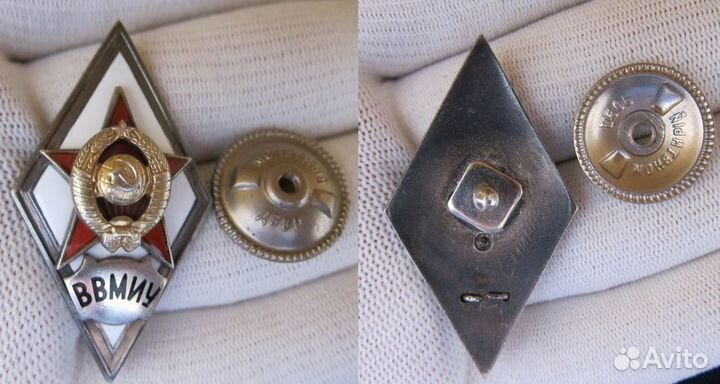 Ромб ввмиу, 2-й тип, серебро, 1956г. Именной. Люкс