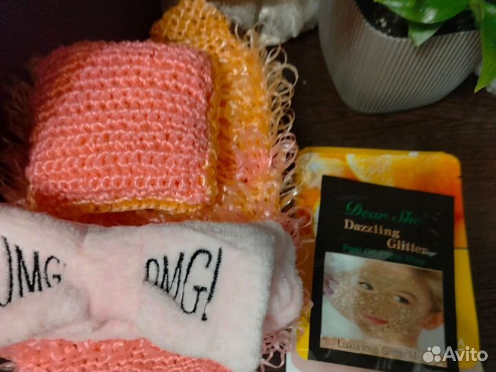 Мочалка, мочалка Губка, маски для лица и повязка