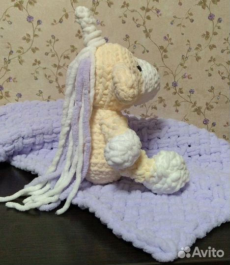 Подарок на рождение малыша пледик+игрушка