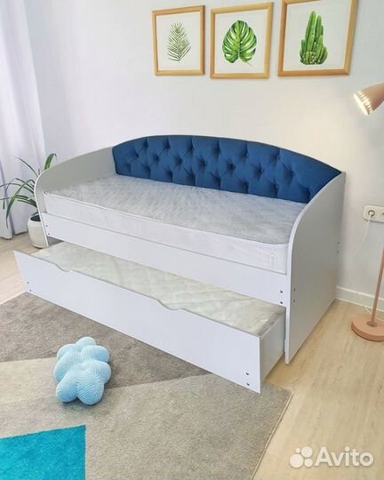 Кровать мягк спинка от 2х лет лдсп 2е спальное