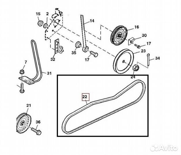 H221324 Клиновой ремень John Deere (оригинал)