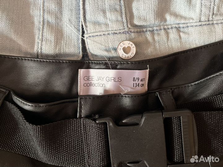 Детская Джинсовая куртка и шорты кожаные