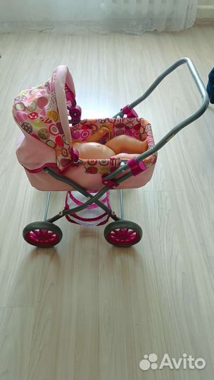Коляска для кукол и большой пупс