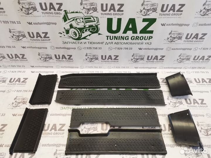 Накладки на пороги УАЗ Патриот 3160,3163 (к-т 8 шт
