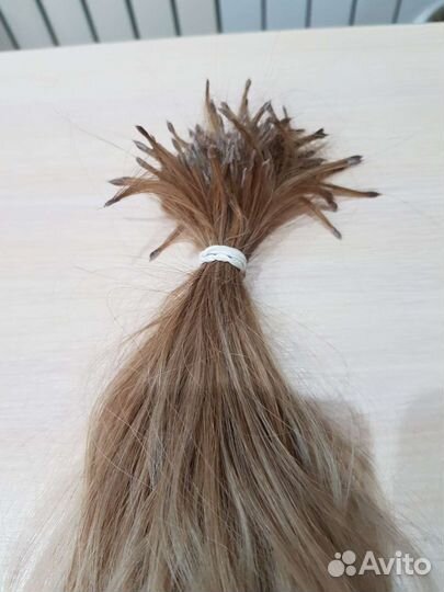 Волосы для наращивания б/у 2 мес 60 см омбре блонд