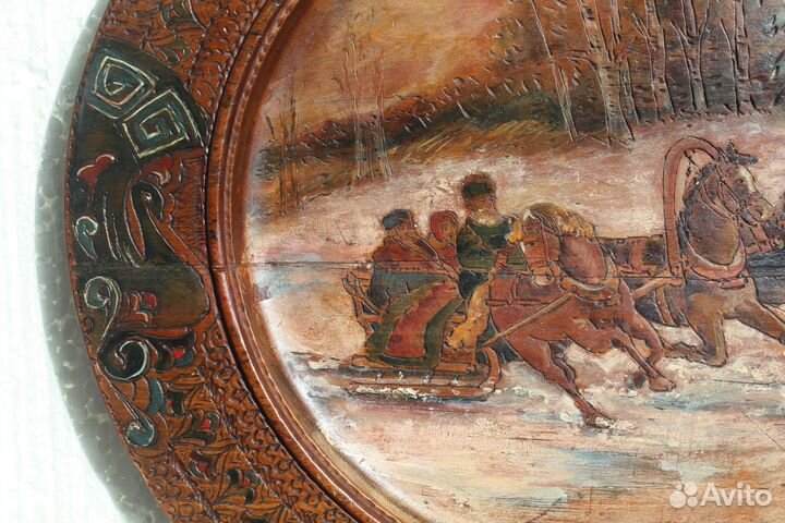 Блюдо в Русском стиле. Тройка. Абрамцево. До 1917г