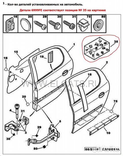 Ремкомплект двери