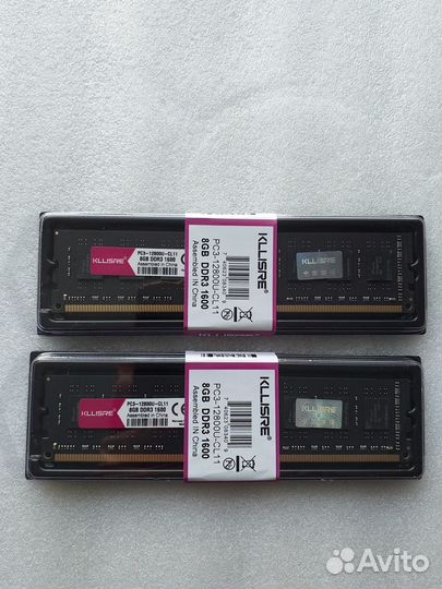 Оперативная память DDR3 Kllisre, по 8 гб, 1600мгц