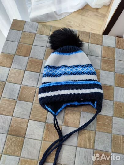 Теплые зимние шапки на мальчика 50-52 размер
