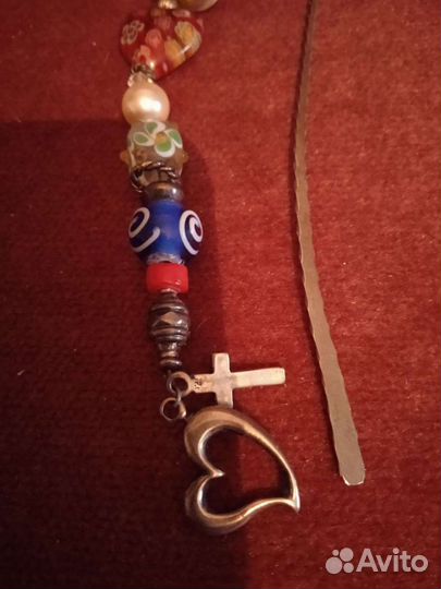 Закладка для книг серебро муранское стекло винтаж